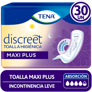 TENA TOALLAS INCONTINENCIA DISCREET MAXI PLUS 30 UN