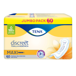TENA TOALLAS INCONTINENCIA DISCREET MAXI 60 UN